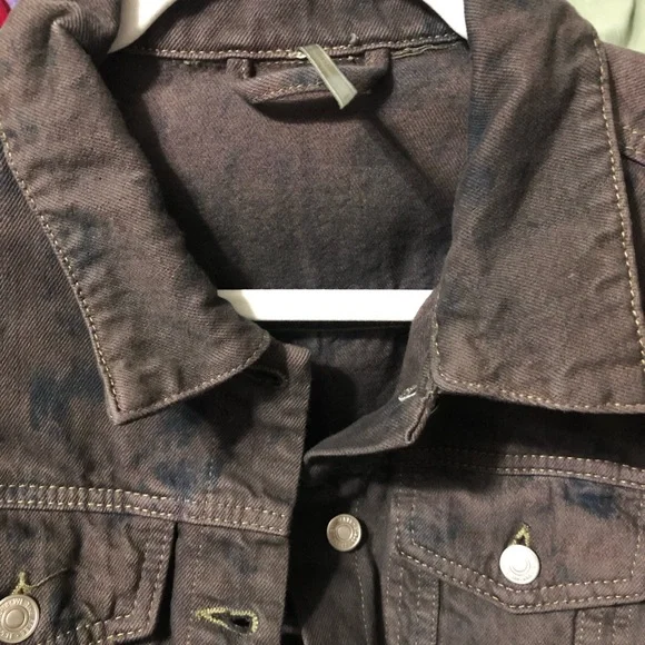 Free people Rumors‎ dark blotched tie dye denim jacket. women’s size medium - Picture 10 of 12